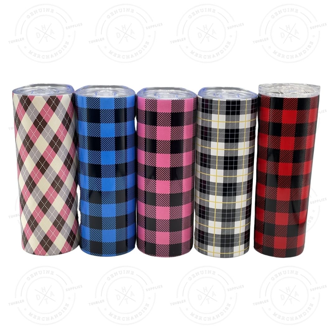 20 oz. Skinny Plaid