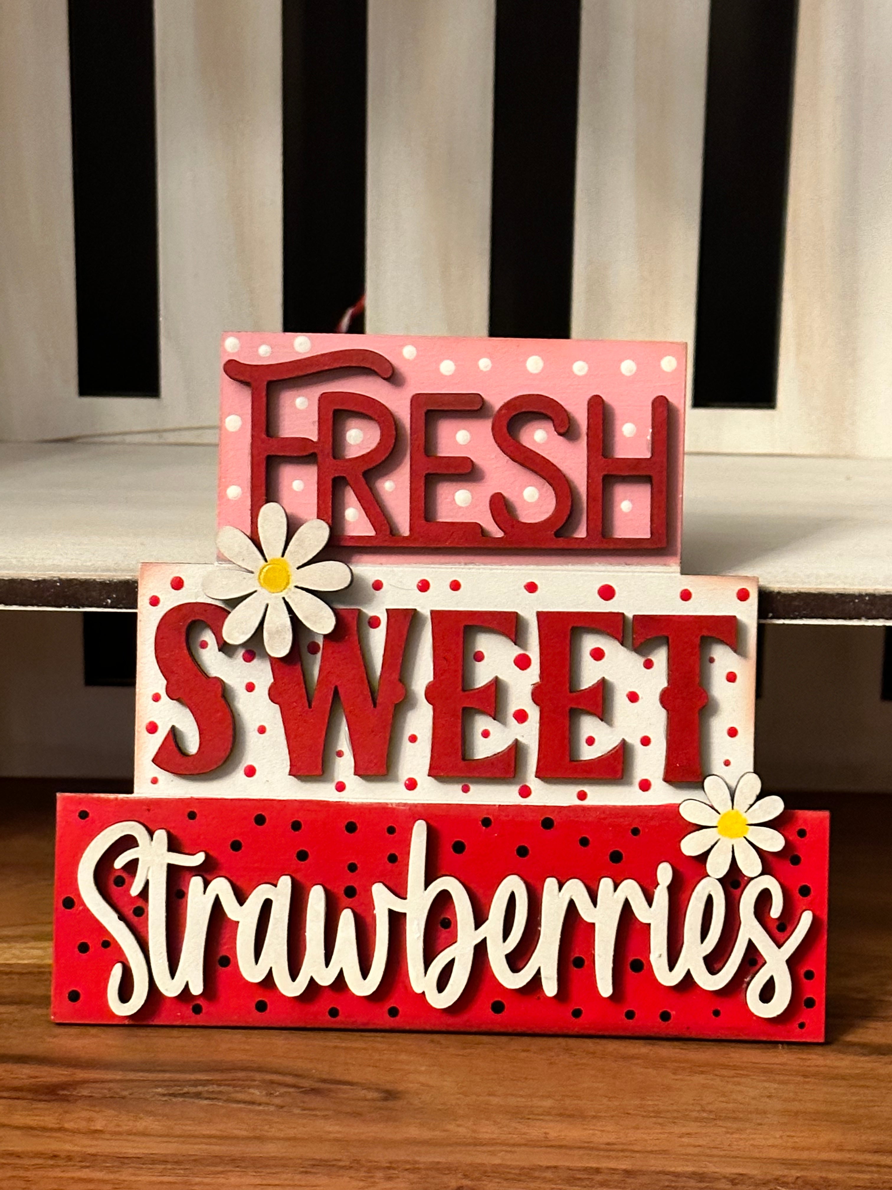 Wood strawberry tier tray display Kit